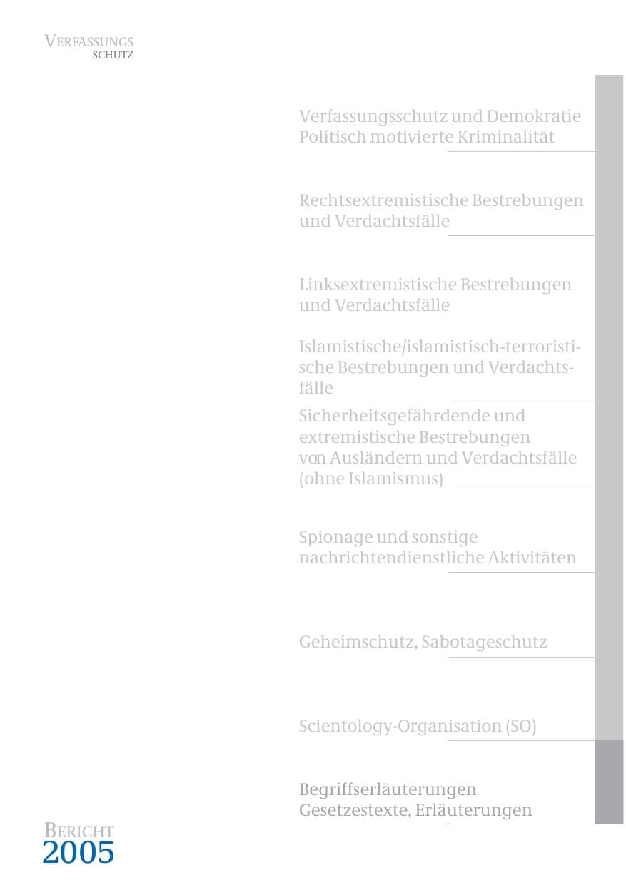 Seite 306 des Verfassungsschutzbericht 2005 Bund