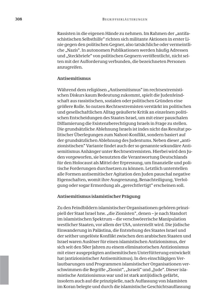 Seite 309 des Verfassungsschutzbericht 2005 Bund