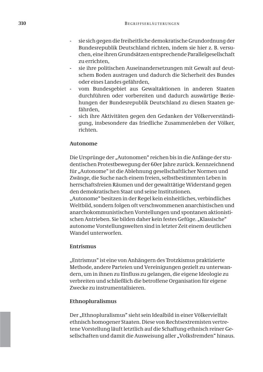 Seite 311 des Verfassungsschutzbericht 2005 Bund