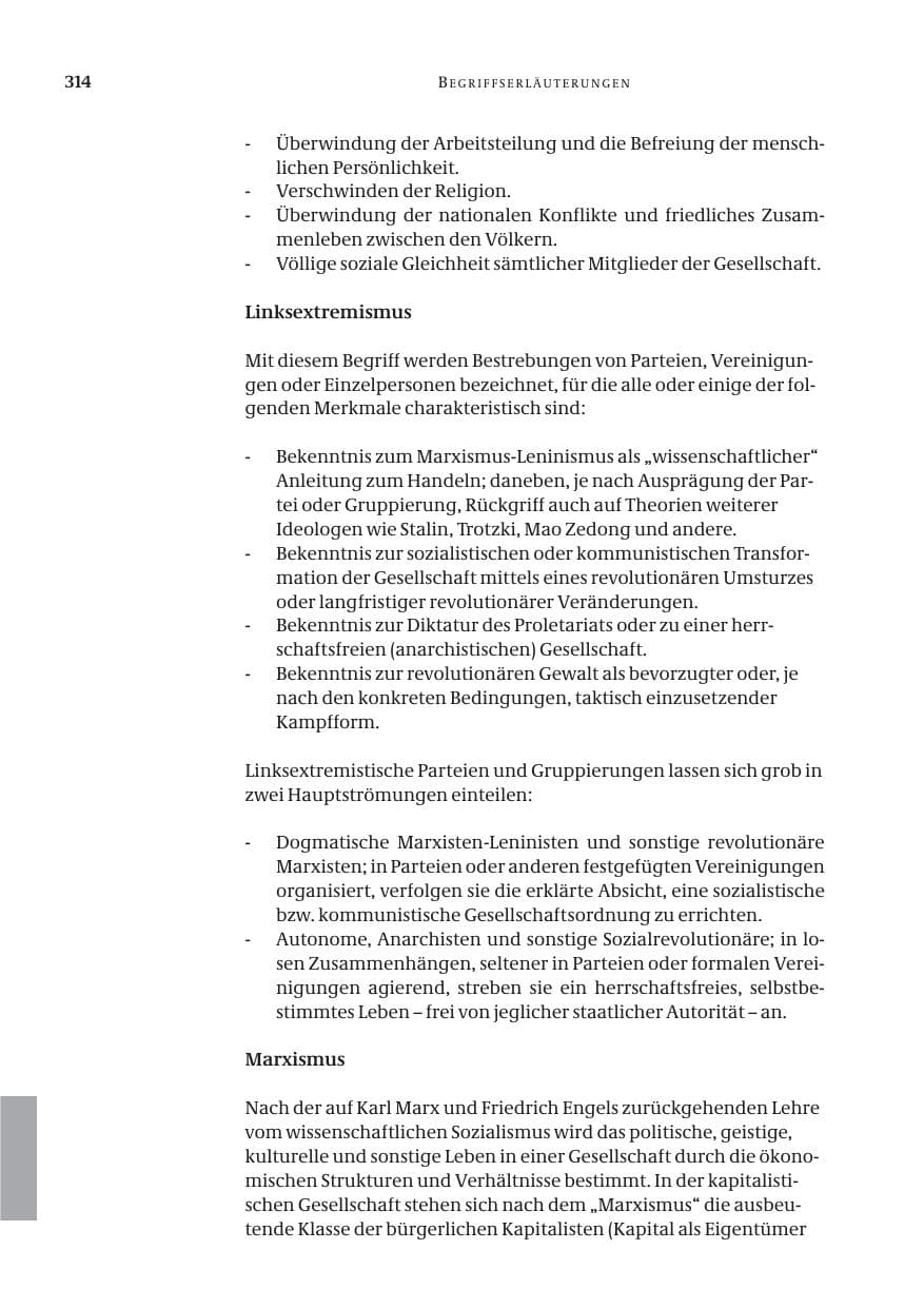 Seite 315 des Verfassungsschutzbericht 2005 Bund