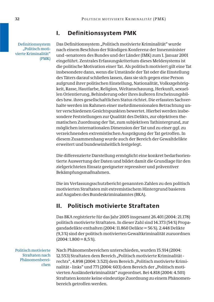 Seite 33 des Verfassungsschutzbericht 2005 Bund