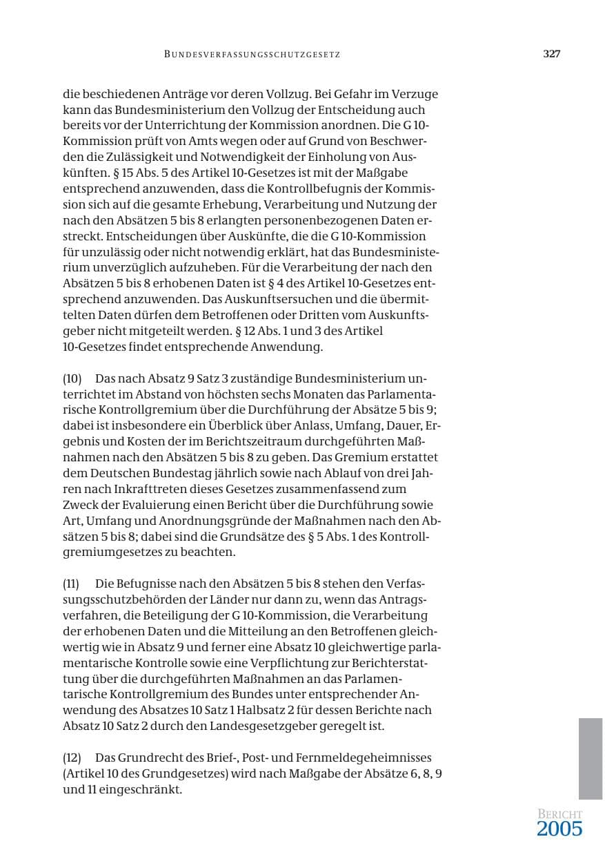 Seite 328 des Verfassungsschutzbericht 2005 Bund