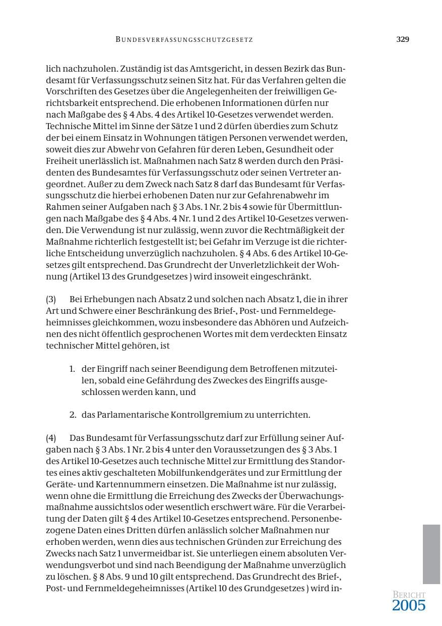 Seite 330 des Verfassungsschutzbericht 2005 Bund
