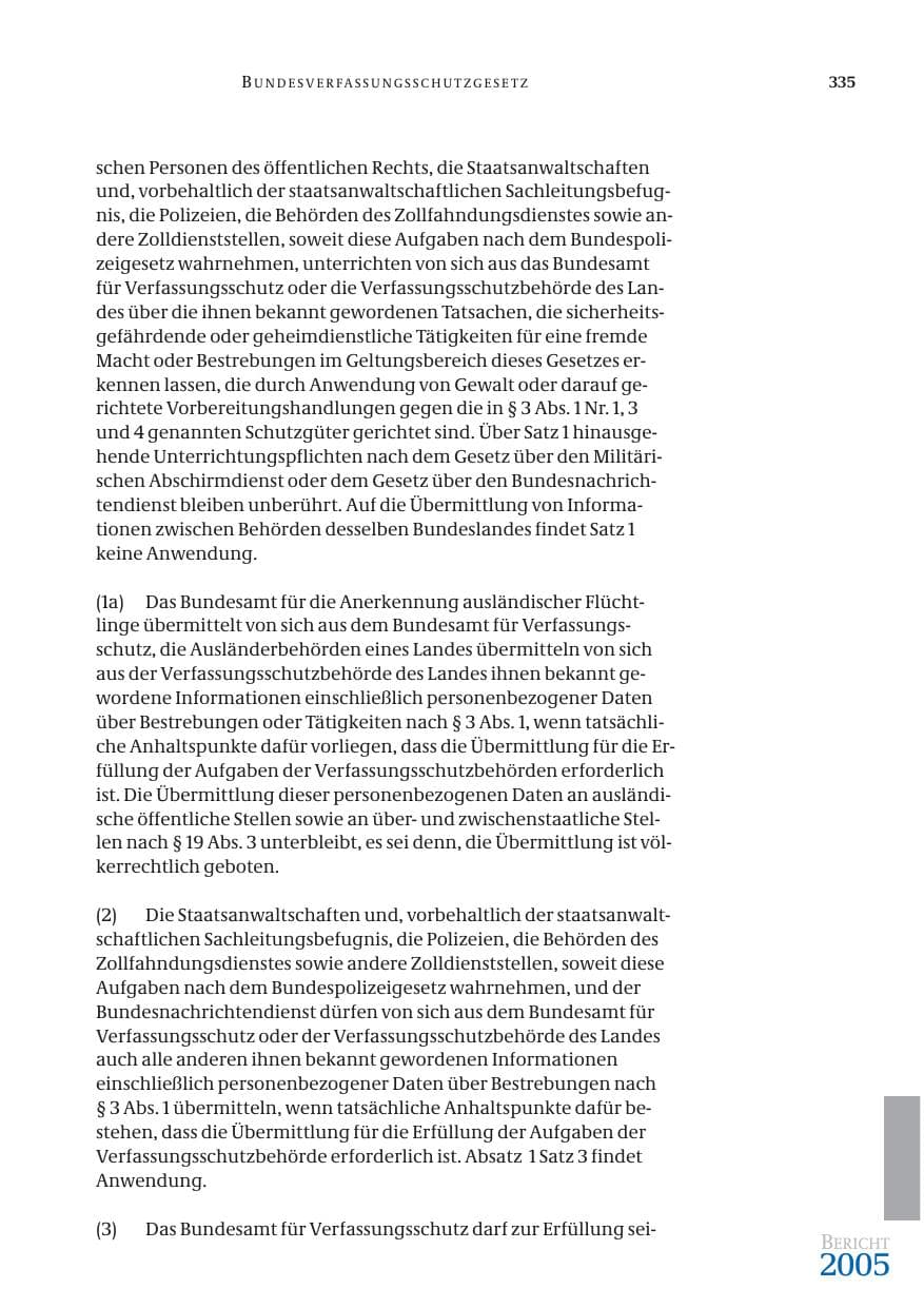 Seite 336 des Verfassungsschutzbericht 2005 Bund