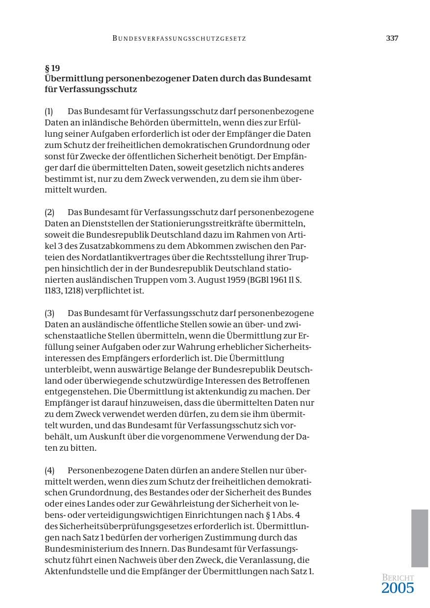 Seite 338 des Verfassungsschutzbericht 2005 Bund
