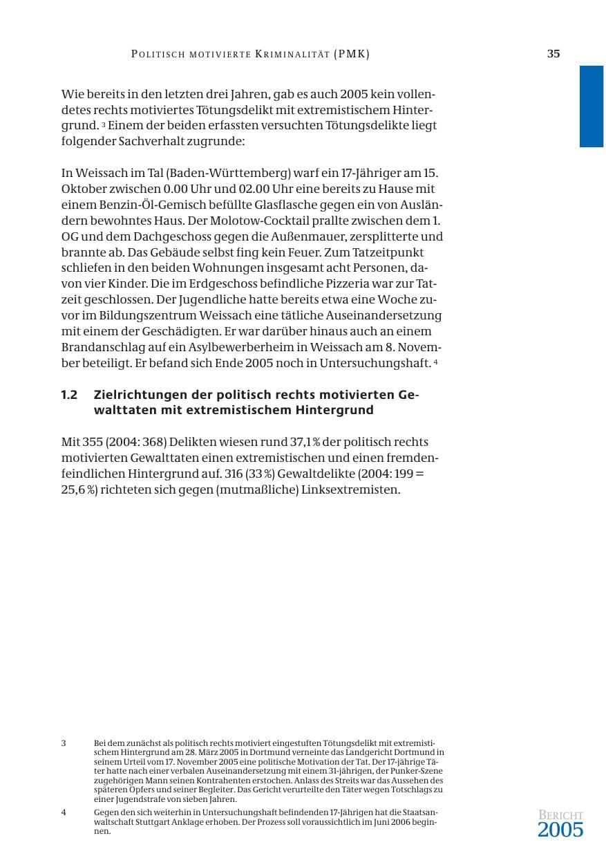 Seite 36 des Verfassungsschutzbericht 2005 Bund