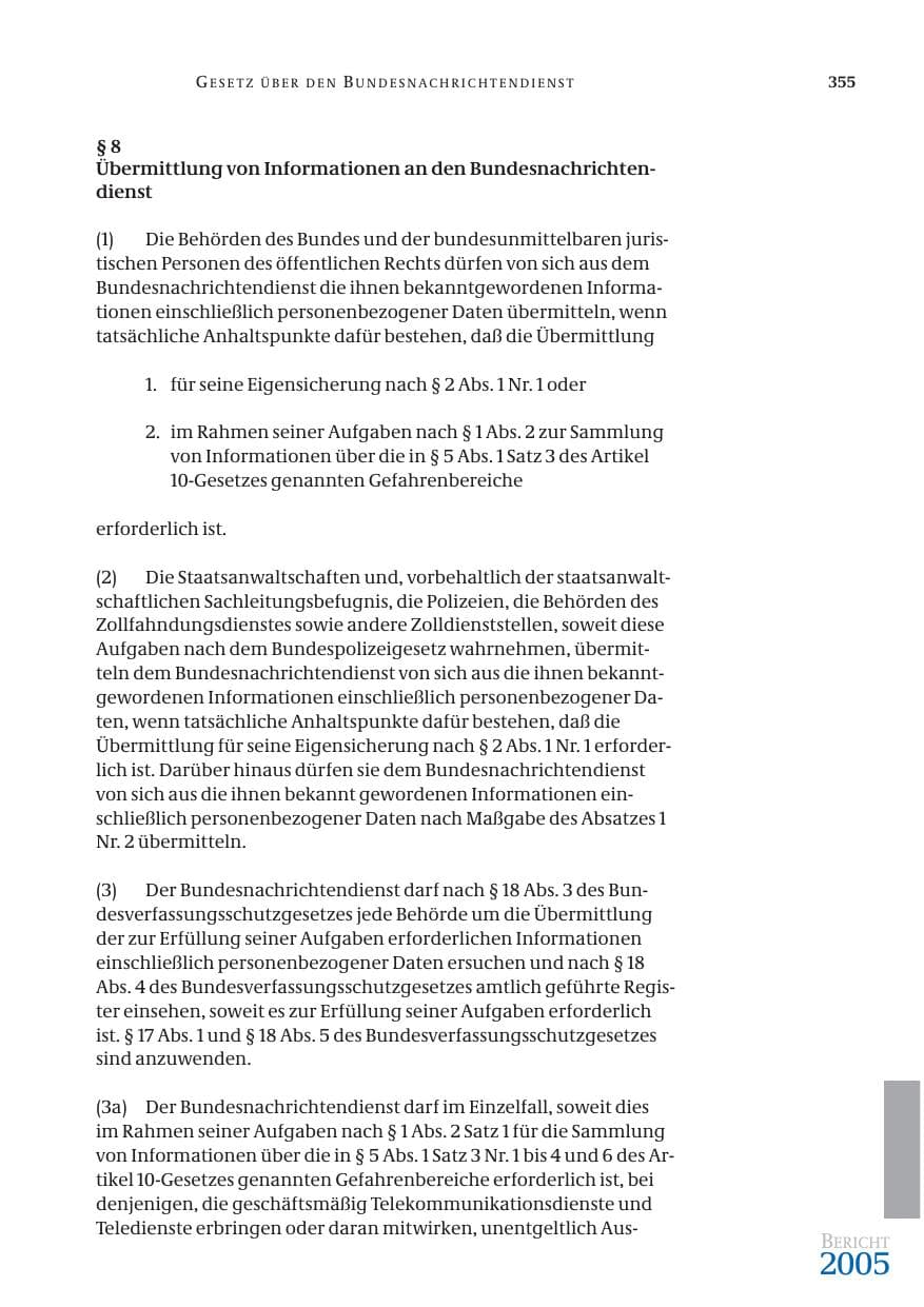 Seite 356 des Verfassungsschutzbericht 2005 Bund