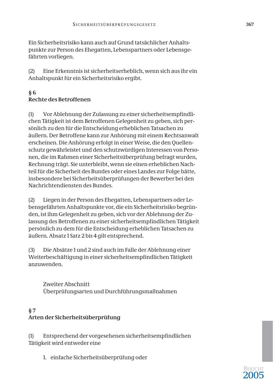 Seite 368 des Verfassungsschutzbericht 2005 Bund