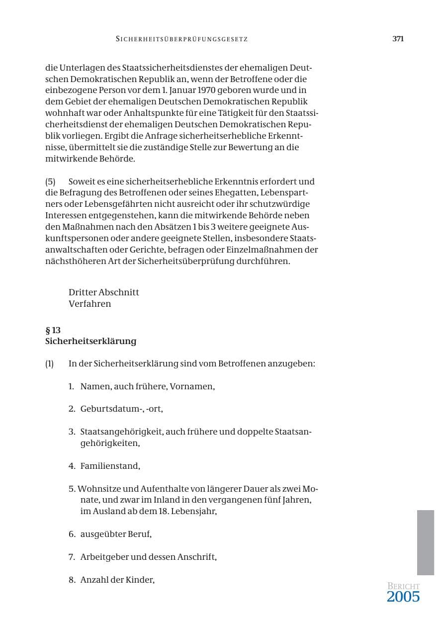 Seite 372 des Verfassungsschutzbericht 2005 Bund