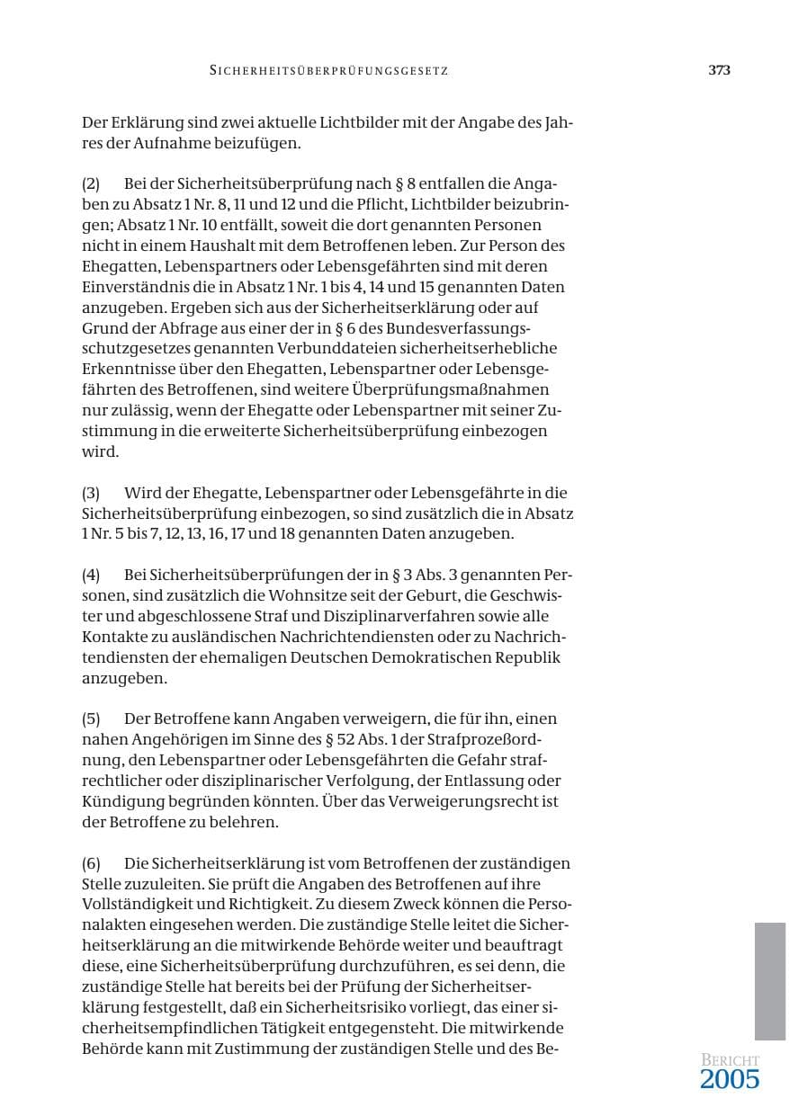 Seite 374 des Verfassungsschutzbericht 2005 Bund