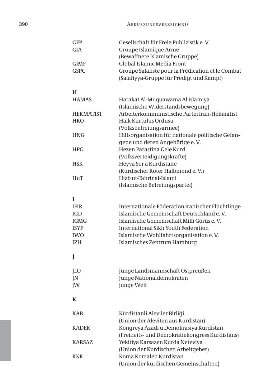 Seite 391 des Verfassungsschutzbericht 2005 Bund