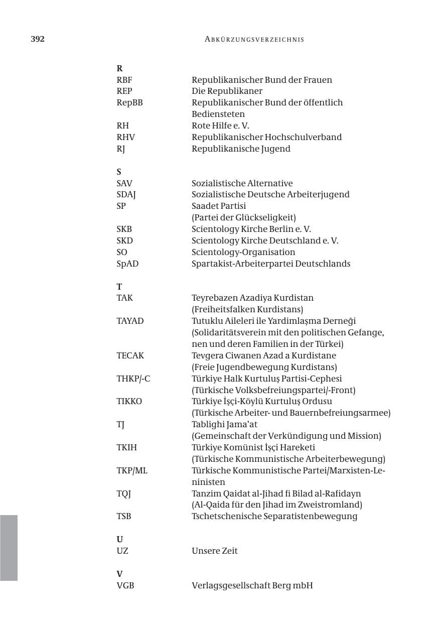 Seite 393 des Verfassungsschutzbericht 2005 Bund