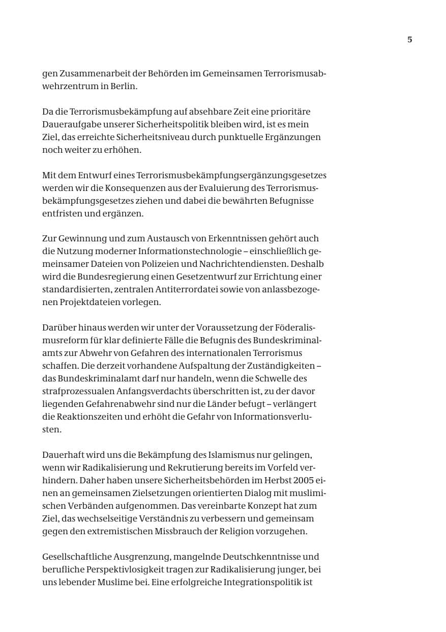 Seite 6 des Verfassungsschutzbericht 2005 Bund