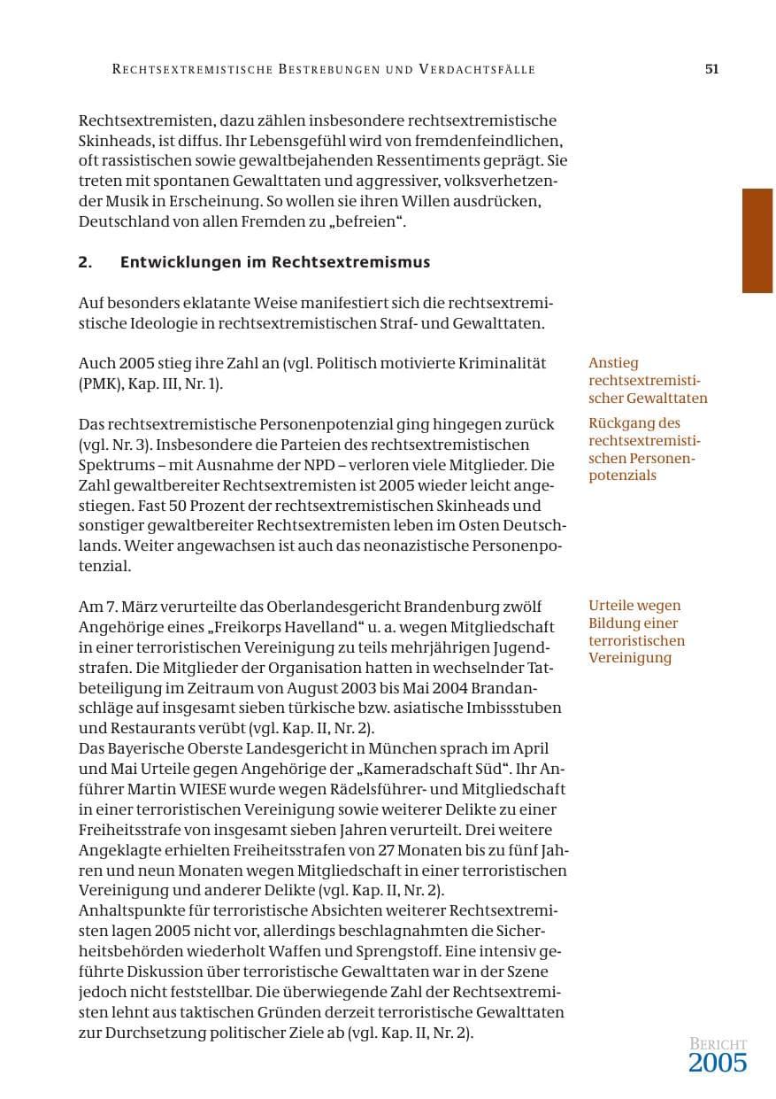 Seite 52 des Verfassungsschutzbericht 2005 Bund