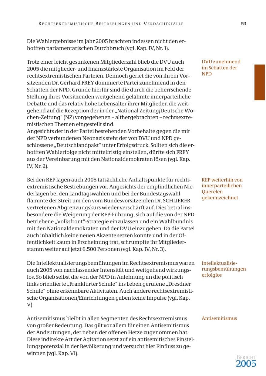Seite 54 des Verfassungsschutzbericht 2005 Bund