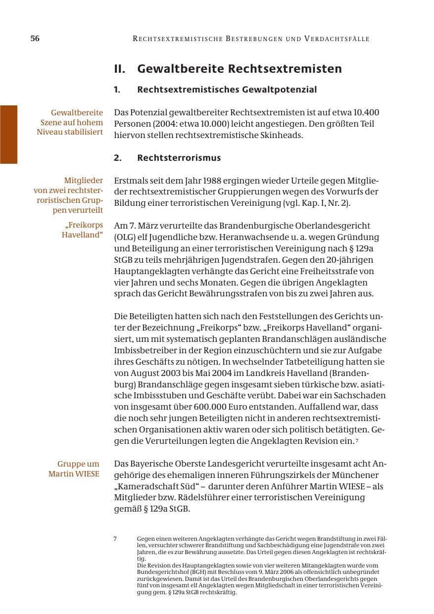 Seite 57 des Verfassungsschutzbericht 2005 Bund