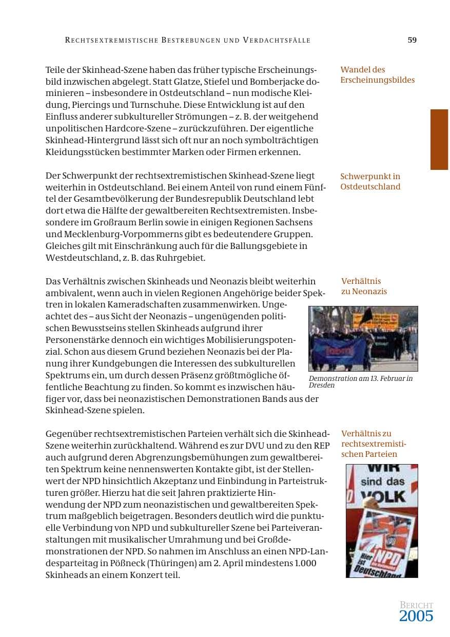 Seite 60 des Verfassungsschutzbericht 2005 Bund