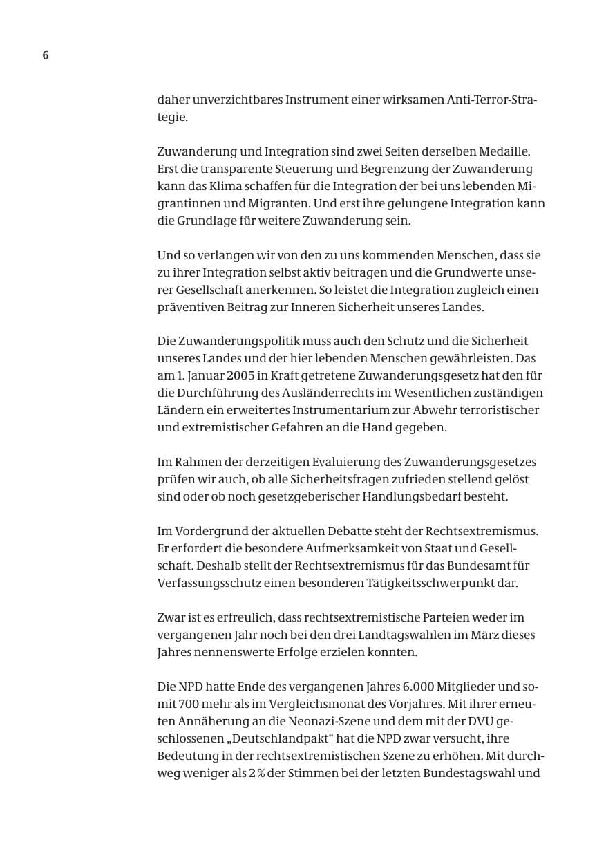 Seite 7 des Verfassungsschutzbericht 2005 Bund