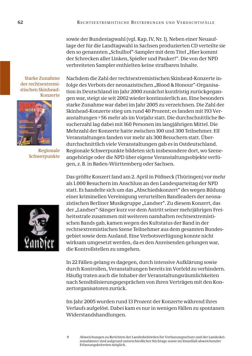 Seite 63 des Verfassungsschutzbericht 2005 Bund