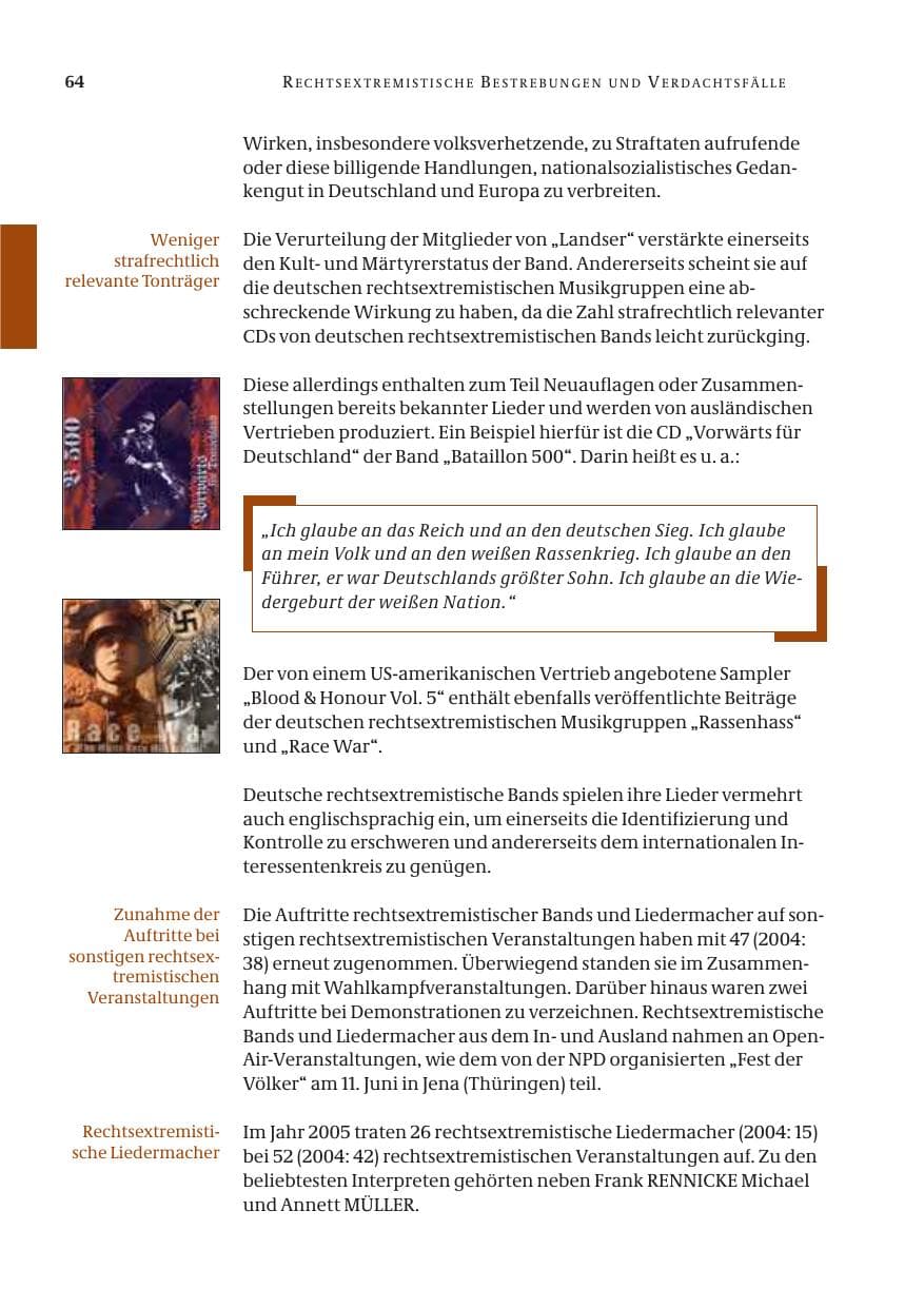 Seite 65 des Verfassungsschutzbericht 2005 Bund