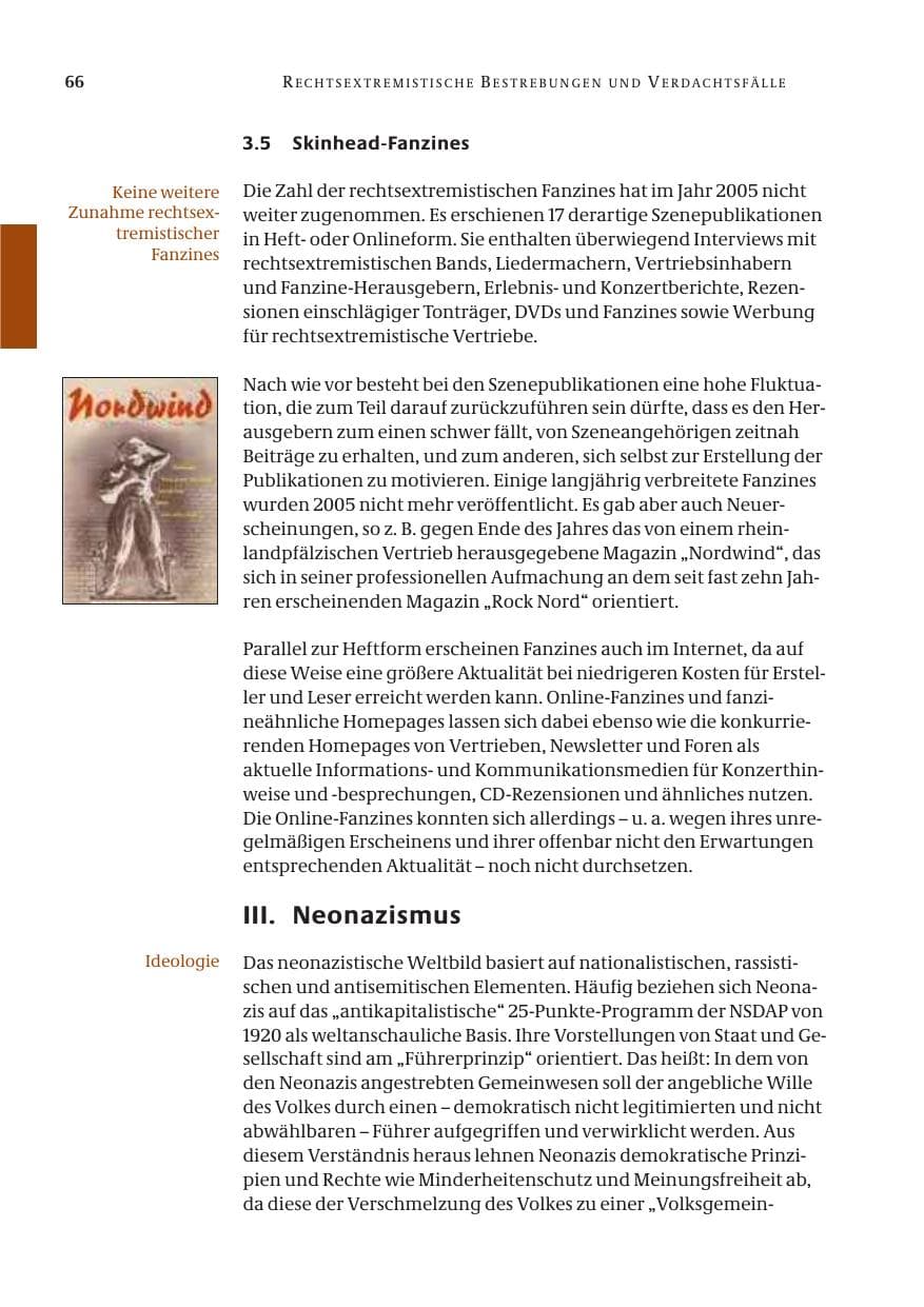 Seite 67 des Verfassungsschutzbericht 2005 Bund