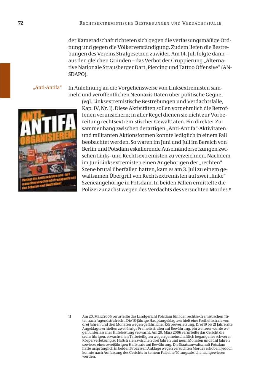Seite 73 des Verfassungsschutzbericht 2005 Bund