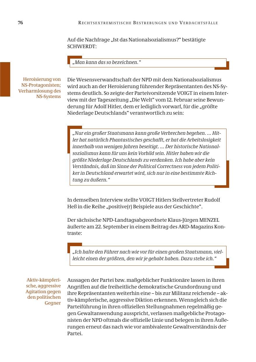 Seite 77 des Verfassungsschutzbericht 2005 Bund