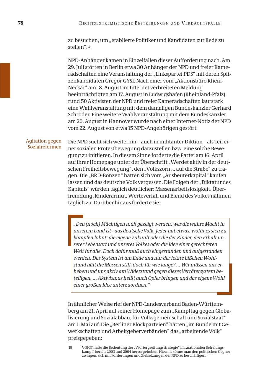 Seite 79 des Verfassungsschutzbericht 2005 Bund