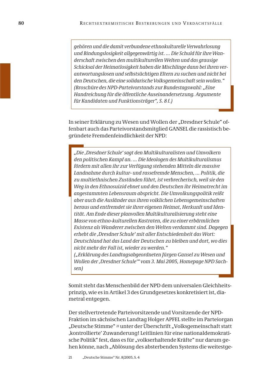 Seite 81 des Verfassungsschutzbericht 2005 Bund