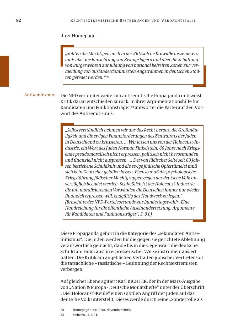 Seite 83 des Verfassungsschutzbericht 2005 Bund