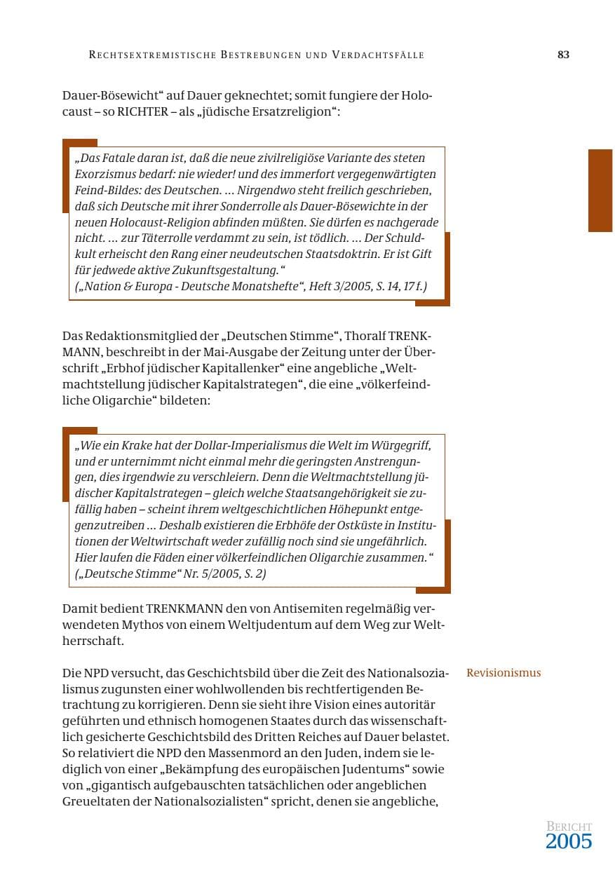 Seite 84 des Verfassungsschutzbericht 2005 Bund