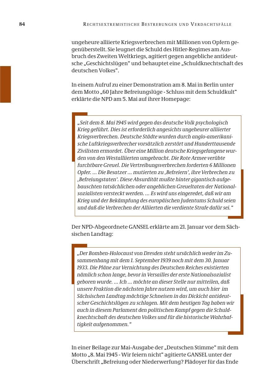 Seite 85 des Verfassungsschutzbericht 2005 Bund