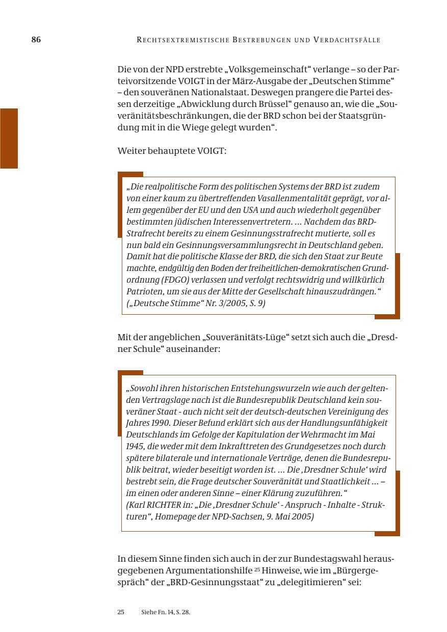 Seite 87 des Verfassungsschutzbericht 2005 Bund