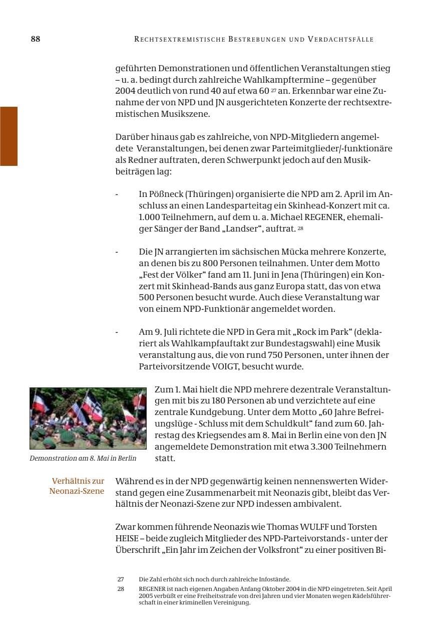 Seite 89 des Verfassungsschutzbericht 2005 Bund