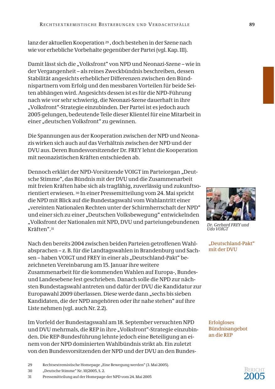 Seite 90 des Verfassungsschutzbericht 2005 Bund