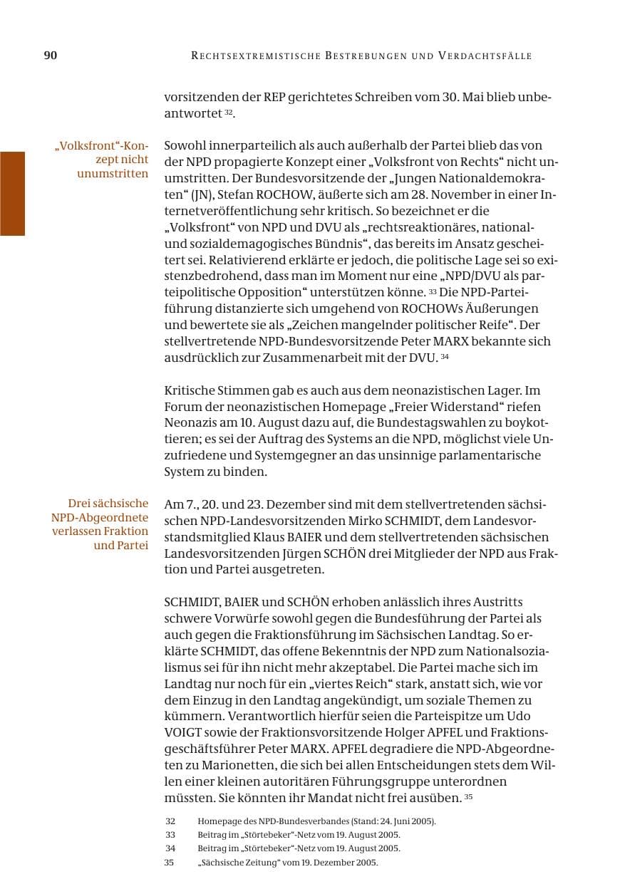 Seite 91 des Verfassungsschutzbericht 2005 Bund
