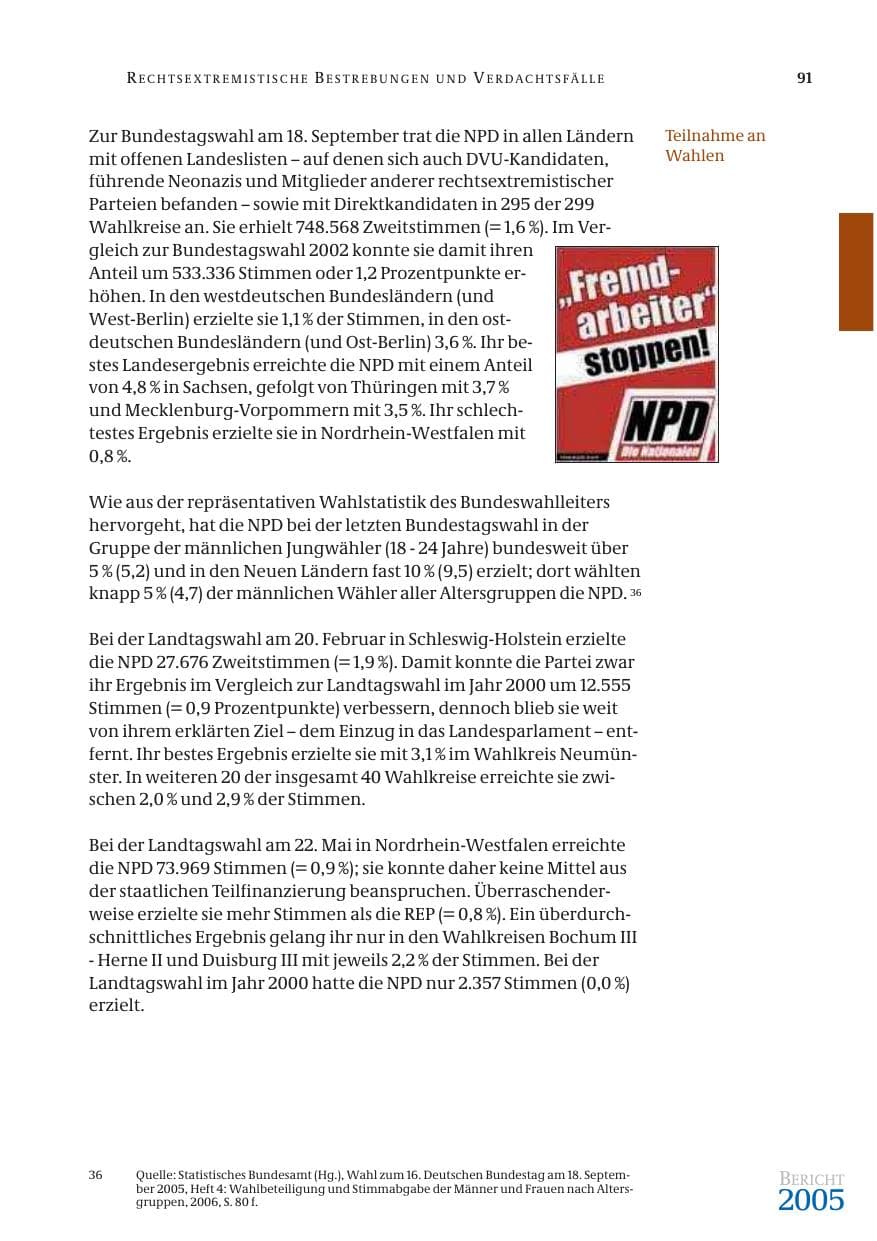 Seite 92 des Verfassungsschutzbericht 2005 Bund