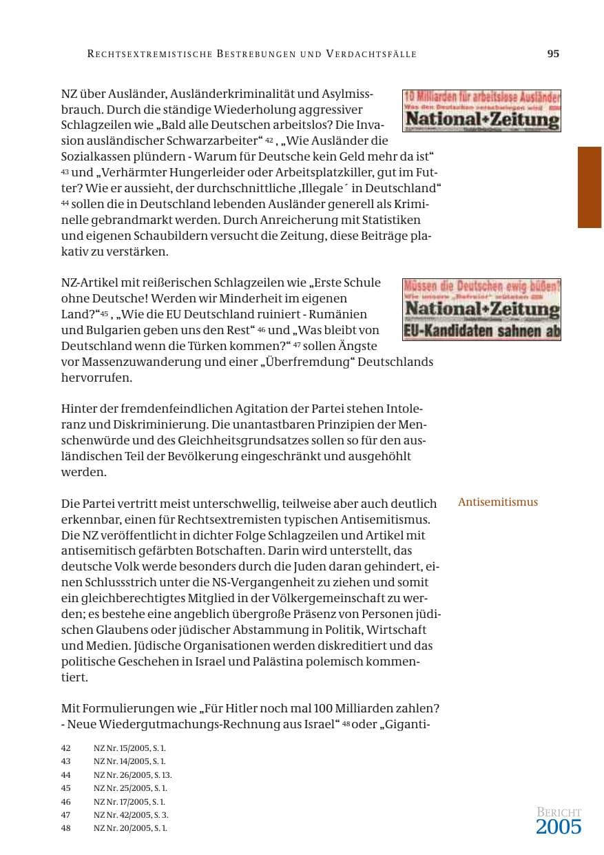 Seite 96 des Verfassungsschutzbericht 2005 Bund
