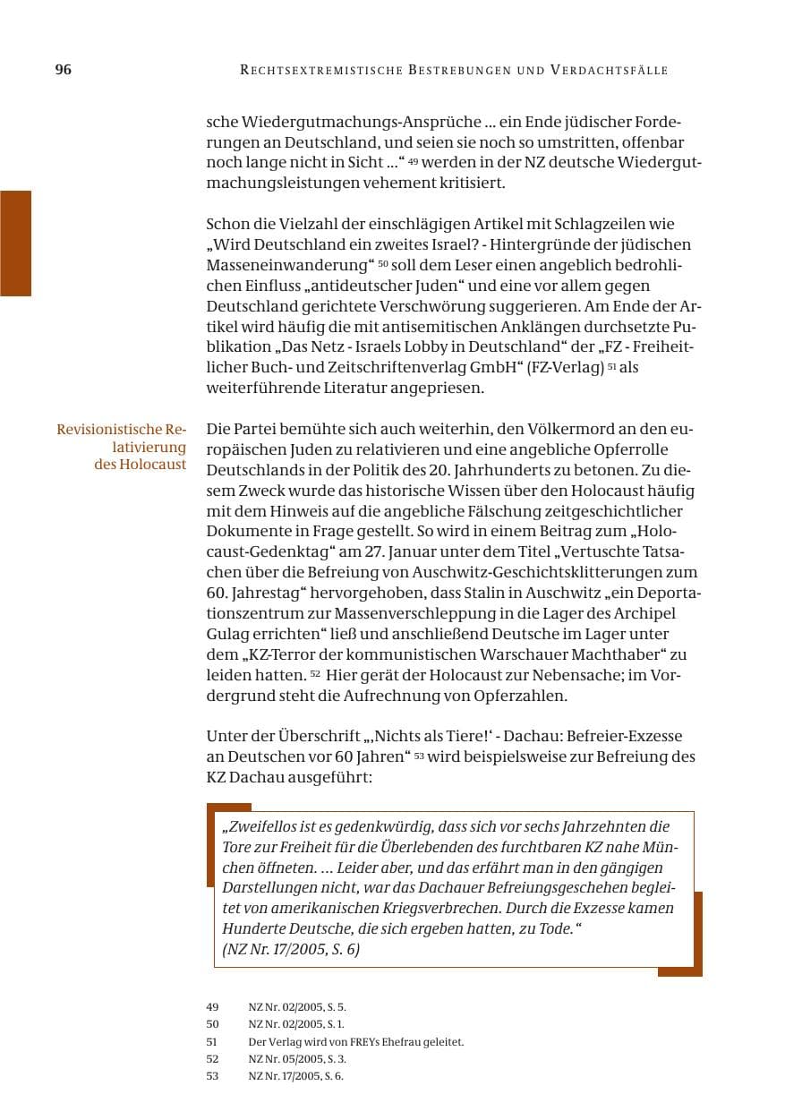 Seite 97 des Verfassungsschutzbericht 2005 Bund