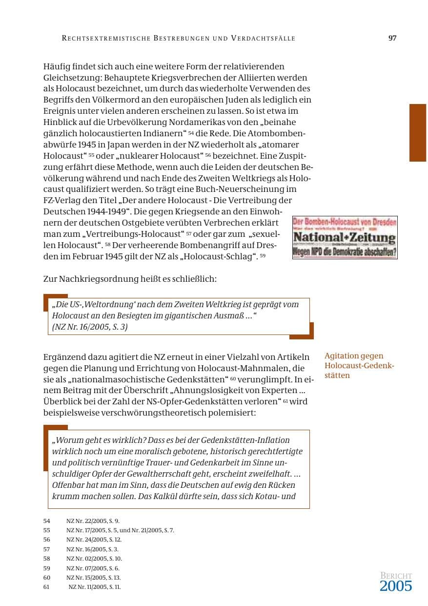 Seite 98 des Verfassungsschutzbericht 2005 Bund