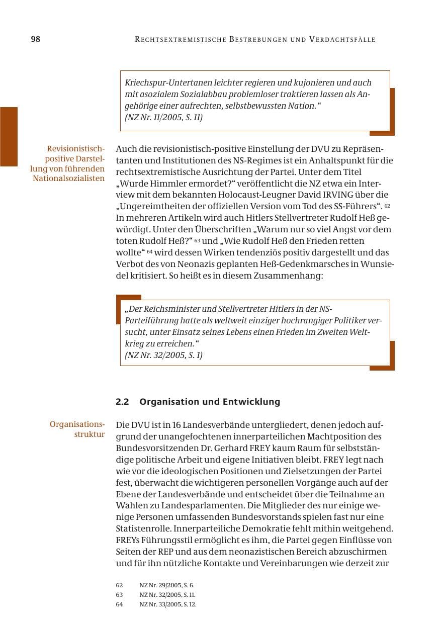 Seite 99 des Verfassungsschutzbericht 2005 Bund