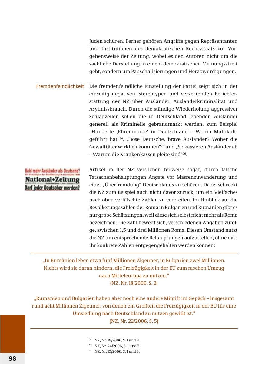 Seite 101 des Verfassungsschutzbericht 2006 Bund