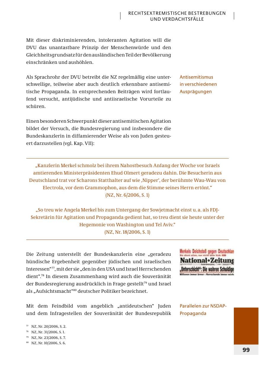 Seite 102 des Verfassungsschutzbericht 2006 Bund