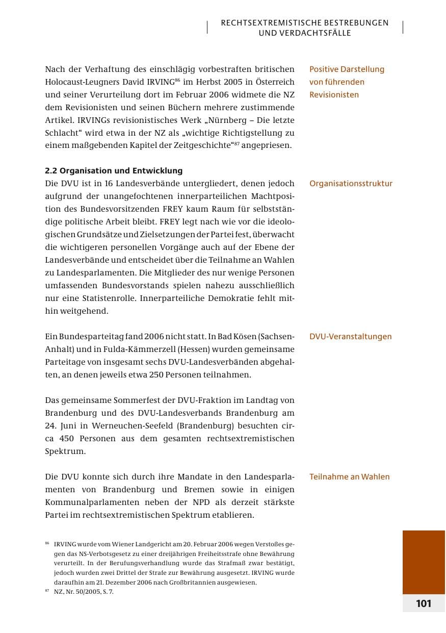 Seite 104 des Verfassungsschutzbericht 2006 Bund