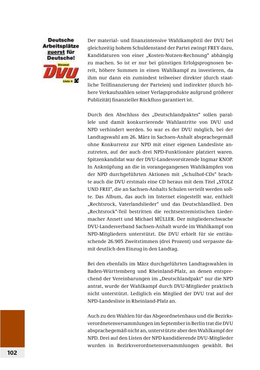 Seite 105 des Verfassungsschutzbericht 2006 Bund