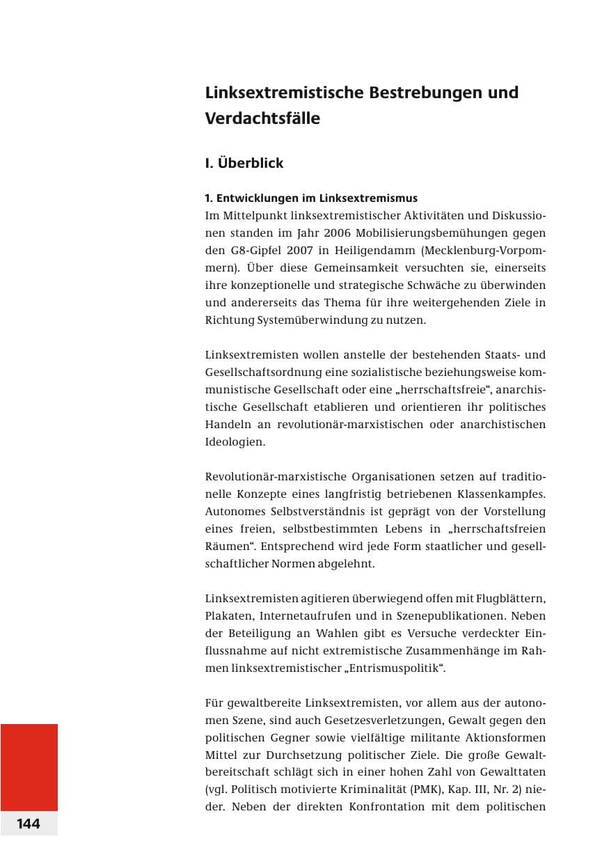 Seite 147 des Verfassungsschutzbericht 2006 Bund