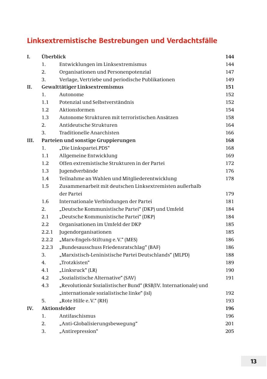 Seite 16 des Verfassungsschutzbericht 2006 Bund