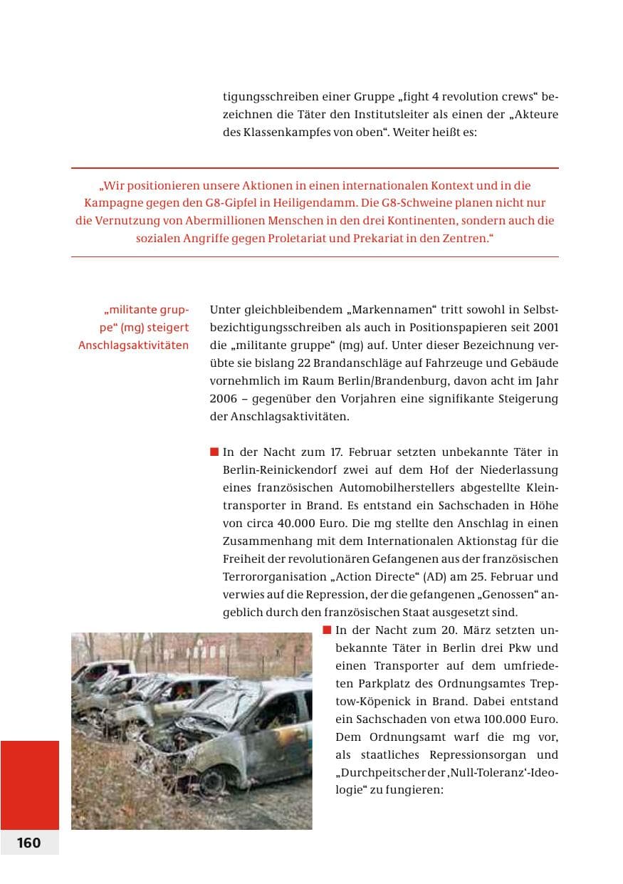 Seite 163 des Verfassungsschutzbericht 2006 Bund