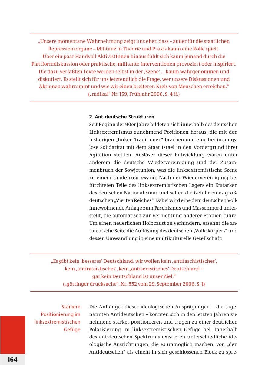 Seite 167 des Verfassungsschutzbericht 2006 Bund
