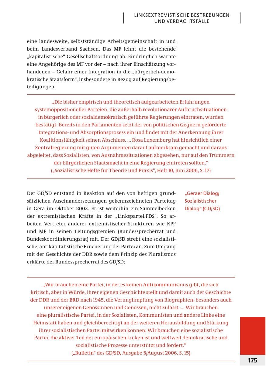 Seite 178 des Verfassungsschutzbericht 2006 Bund